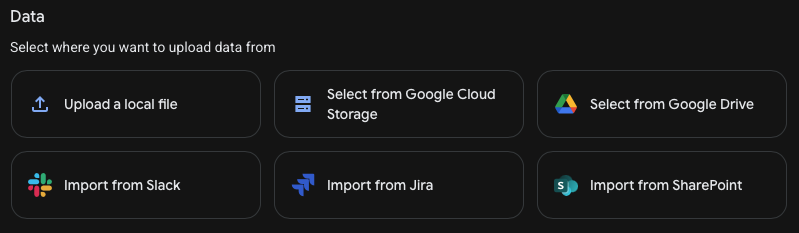 RAG Engine data source options